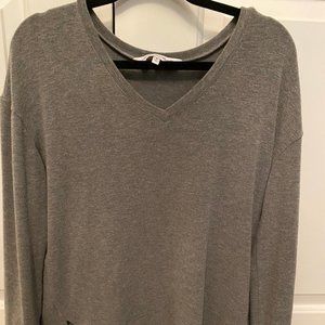 Gray V Neck Sweater